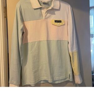 Teddy Fresh Color block Long Sleeve Polo Shirt